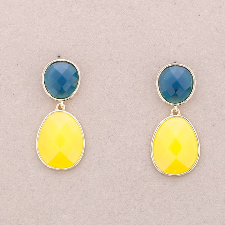 La Cuerda De Sol - Wholesale Snap Jewelry - Double Resin Metal Earrings