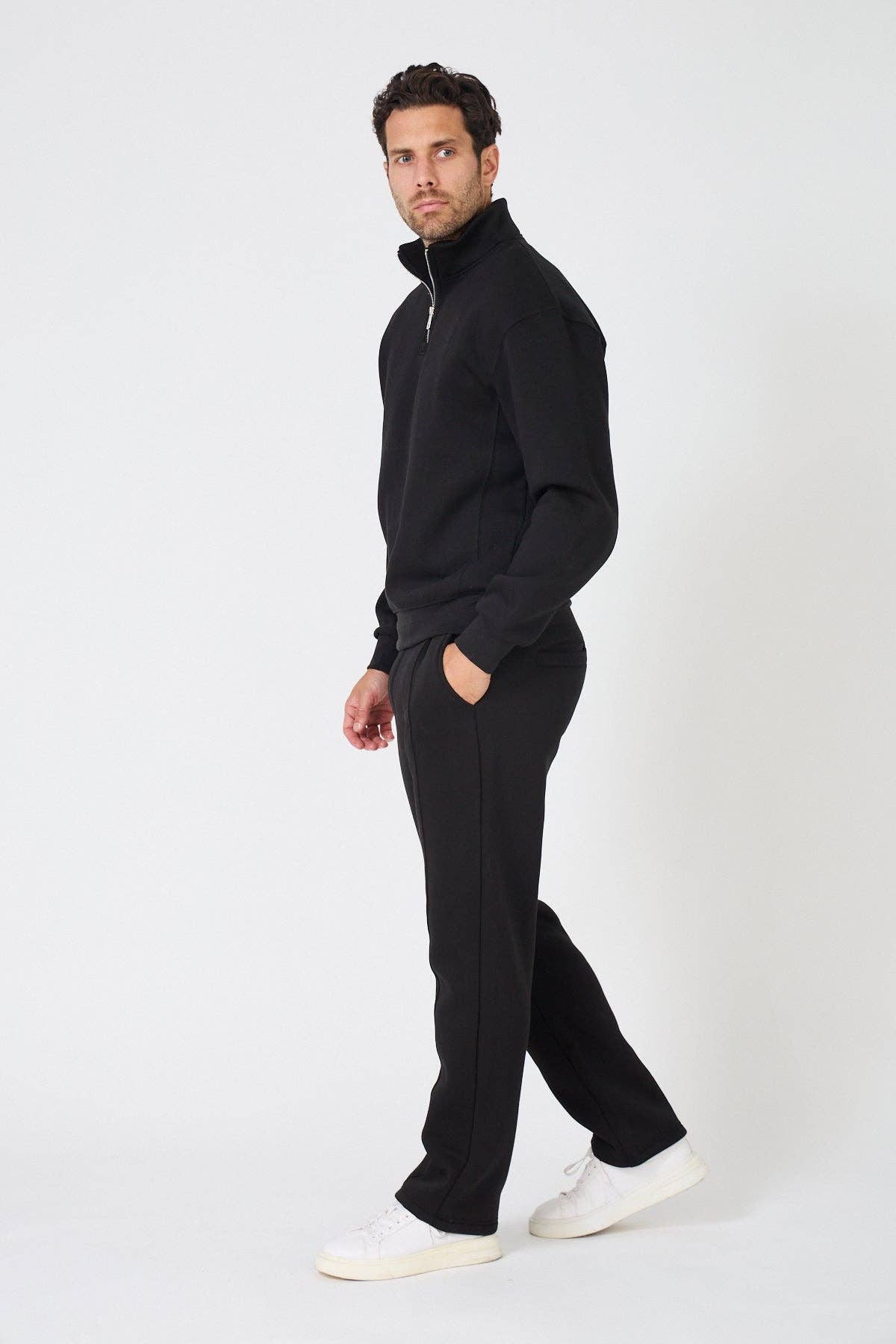 TOP MONDAY - Wholesale Tracksuit - Men's - Oversized Half-Zip Sweatshirt4