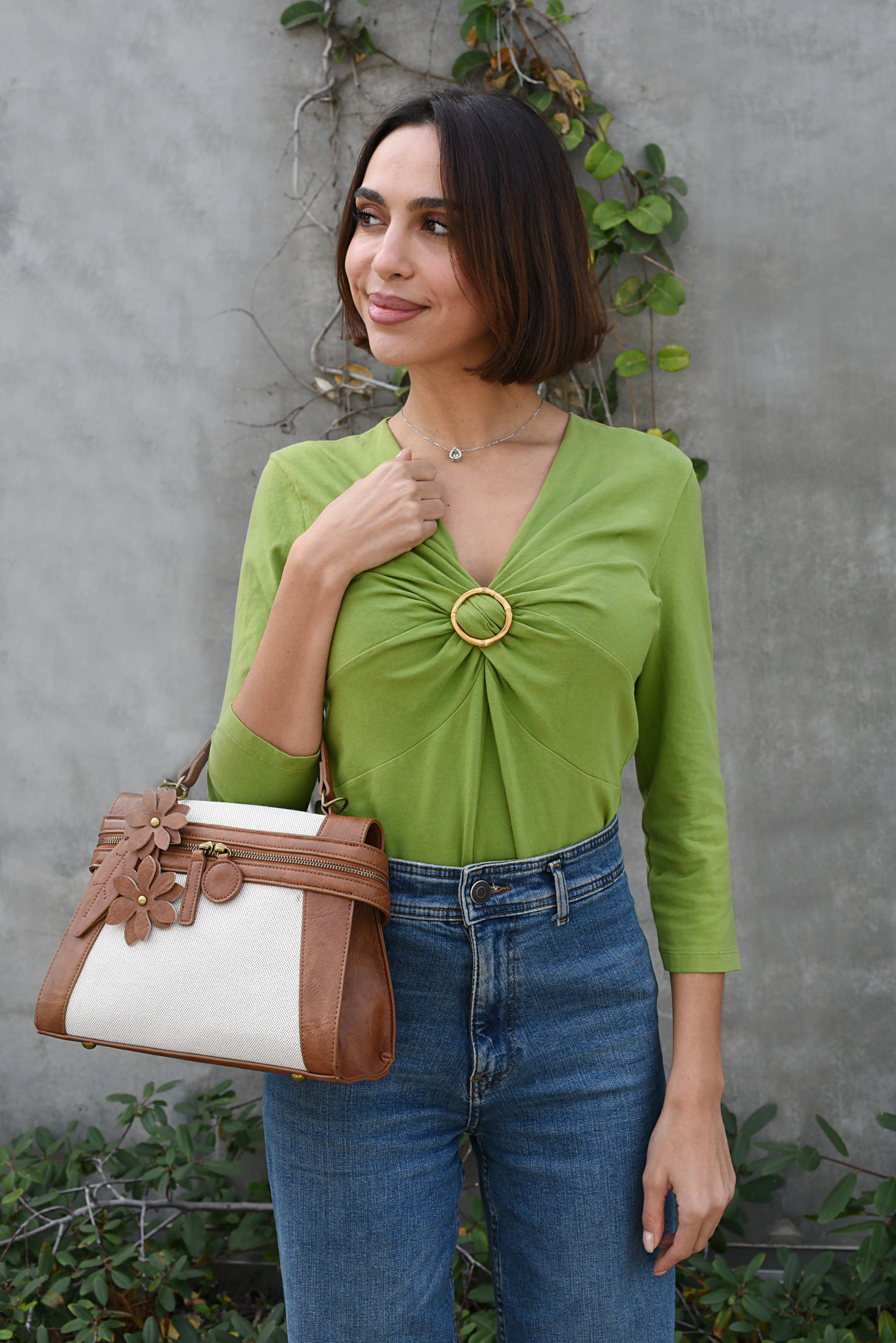 Liz Soto Handbags - Wholesale Crossbody Bag - Women's - Emma 3327 Linen crossbody or backpack7