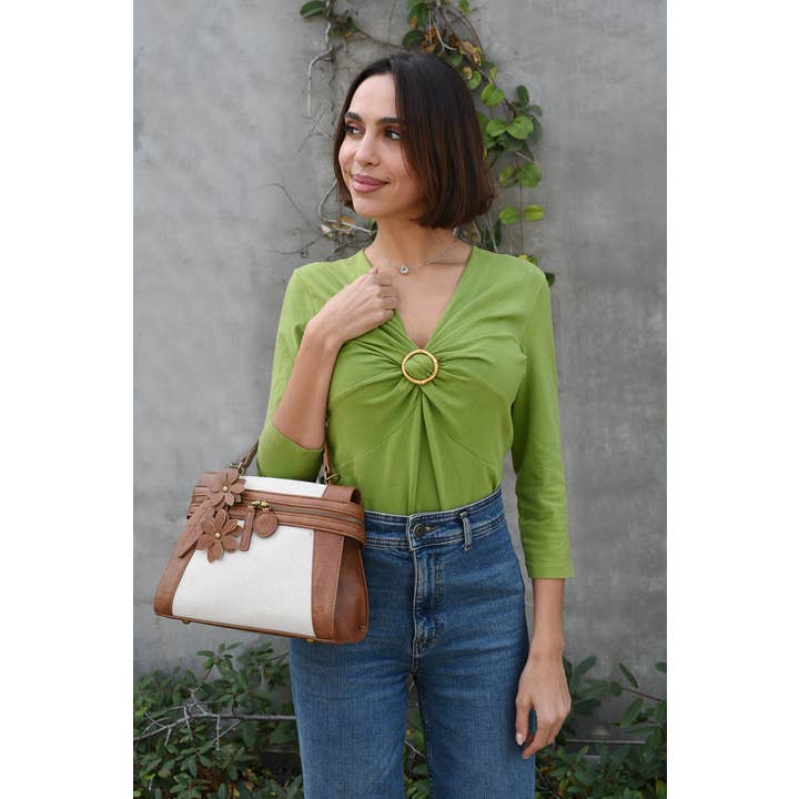 Liz Soto Handbags - Wholesale Crossbody Bag - Women's - Emma 3327 Linen crossbody or backpack7