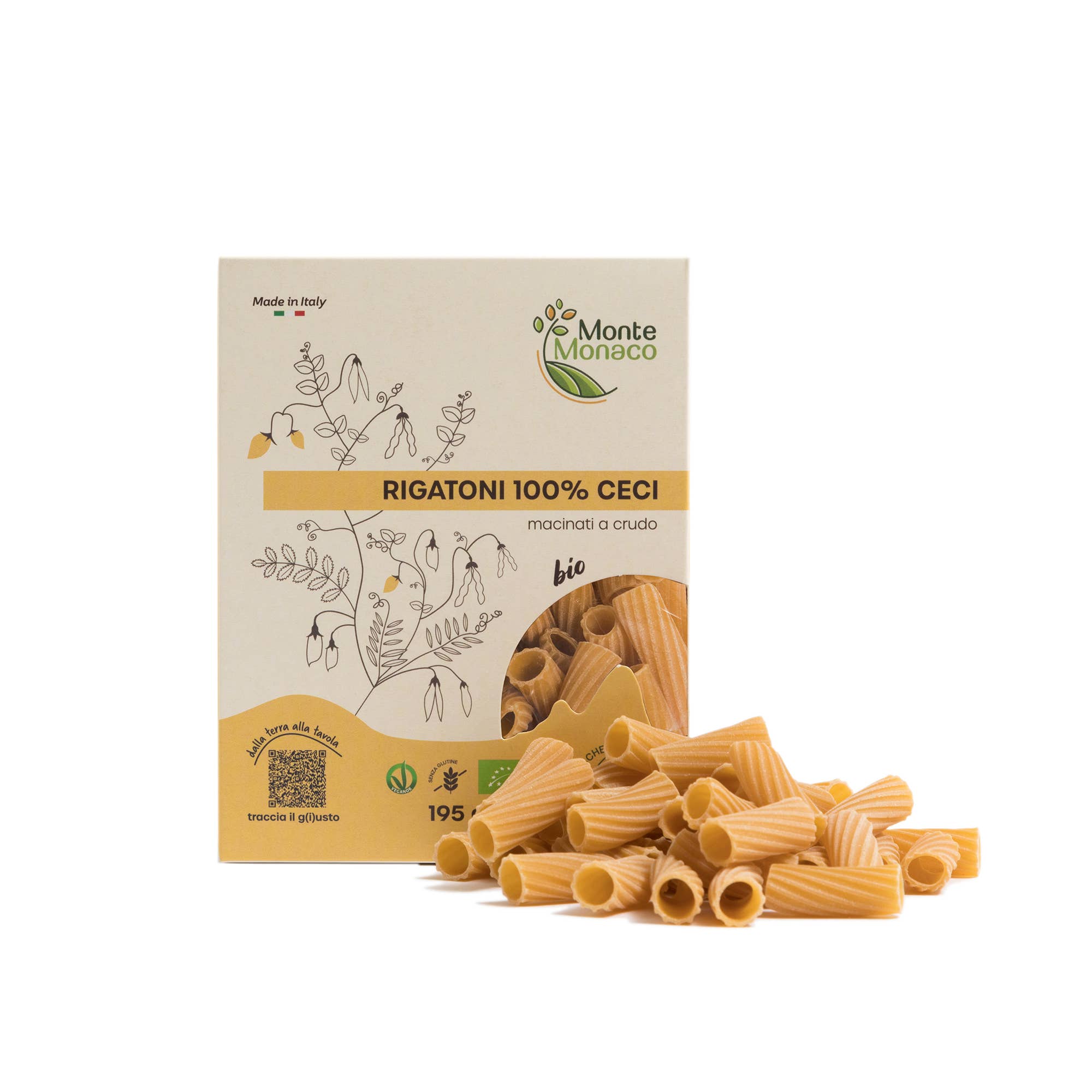Società Agricola Monte Monaco Srl - Wholesale Pasta - Rigatoni 100% Organic Chickpea Flour