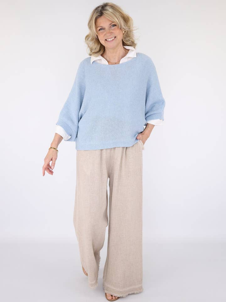 Tunika i kashmirblandning med båtringad hals för wholesale av Cadenza Italy Ltd