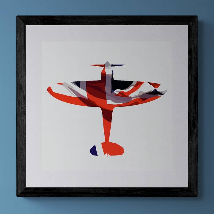 Spitfire Union Flag Print for wholesale by Gillian Jones Designs