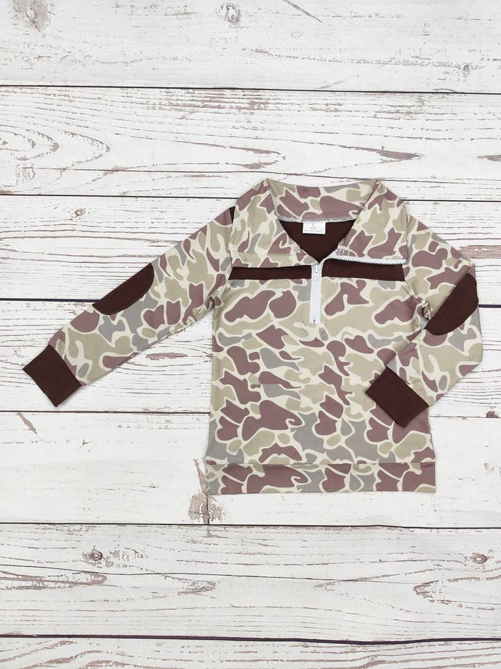 Jersey de caza con cremallera de camuflaje para niños para venta al por mayor de sassy kids palace