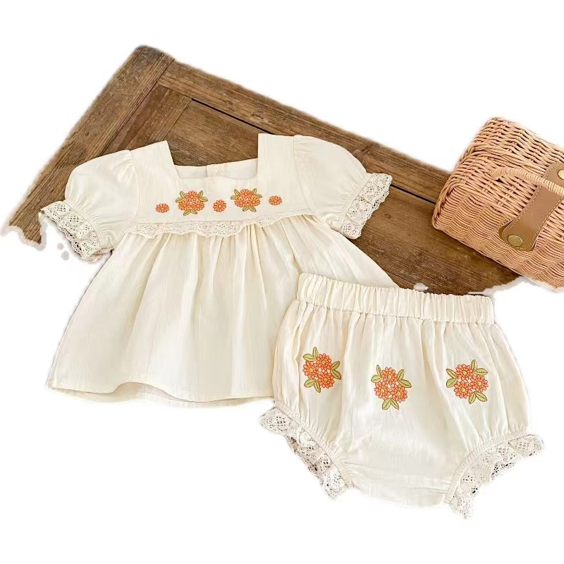 Annie & Charles - Wholesale Top & Short Set - Baby - Annie & Charles® children's clothing set summer flower1
