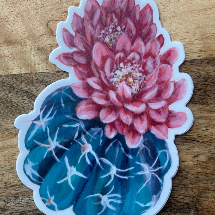 Blomstrende kaktus Vinyl klistermærke for engroshandel hos TheDesertPen