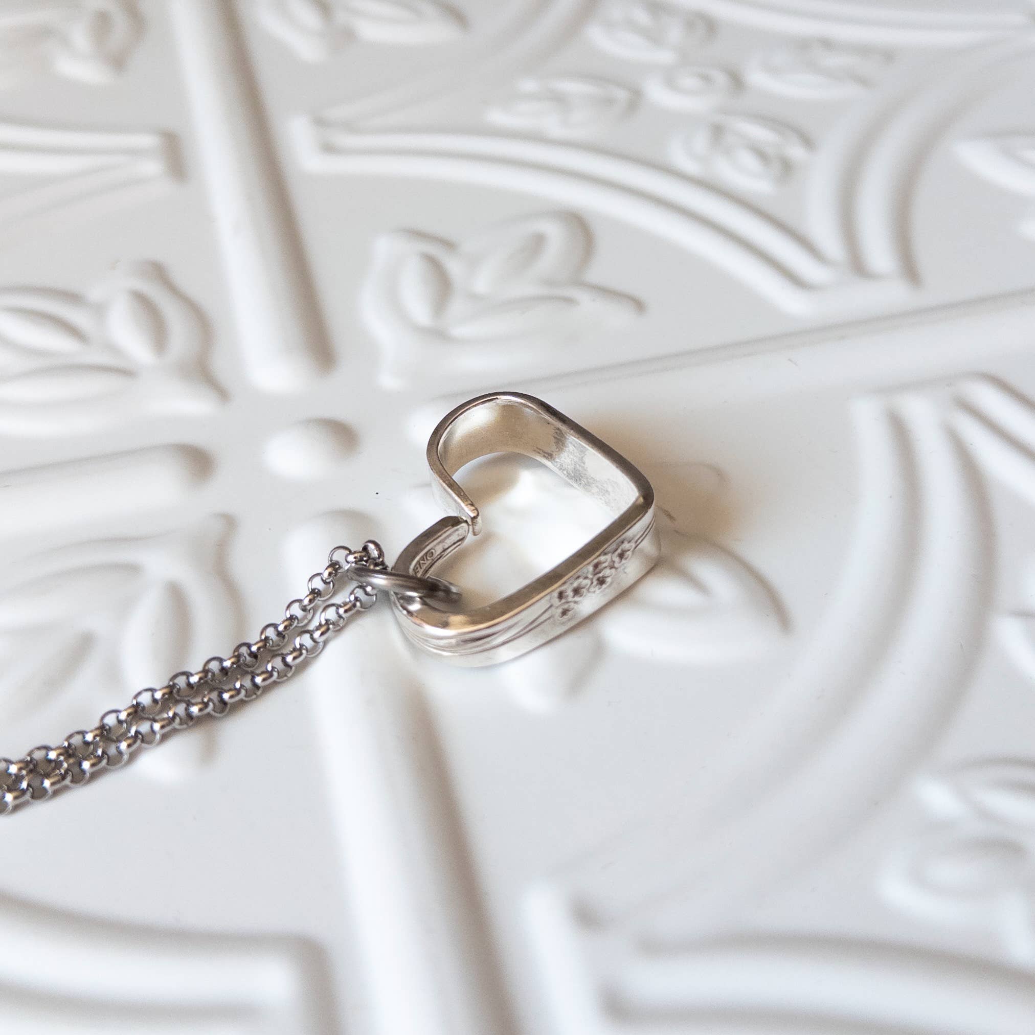 Girl Ran Away With the Spoon - Wholesale Pendant/Charm Necklace - Bent Heart Silverware Necklace1