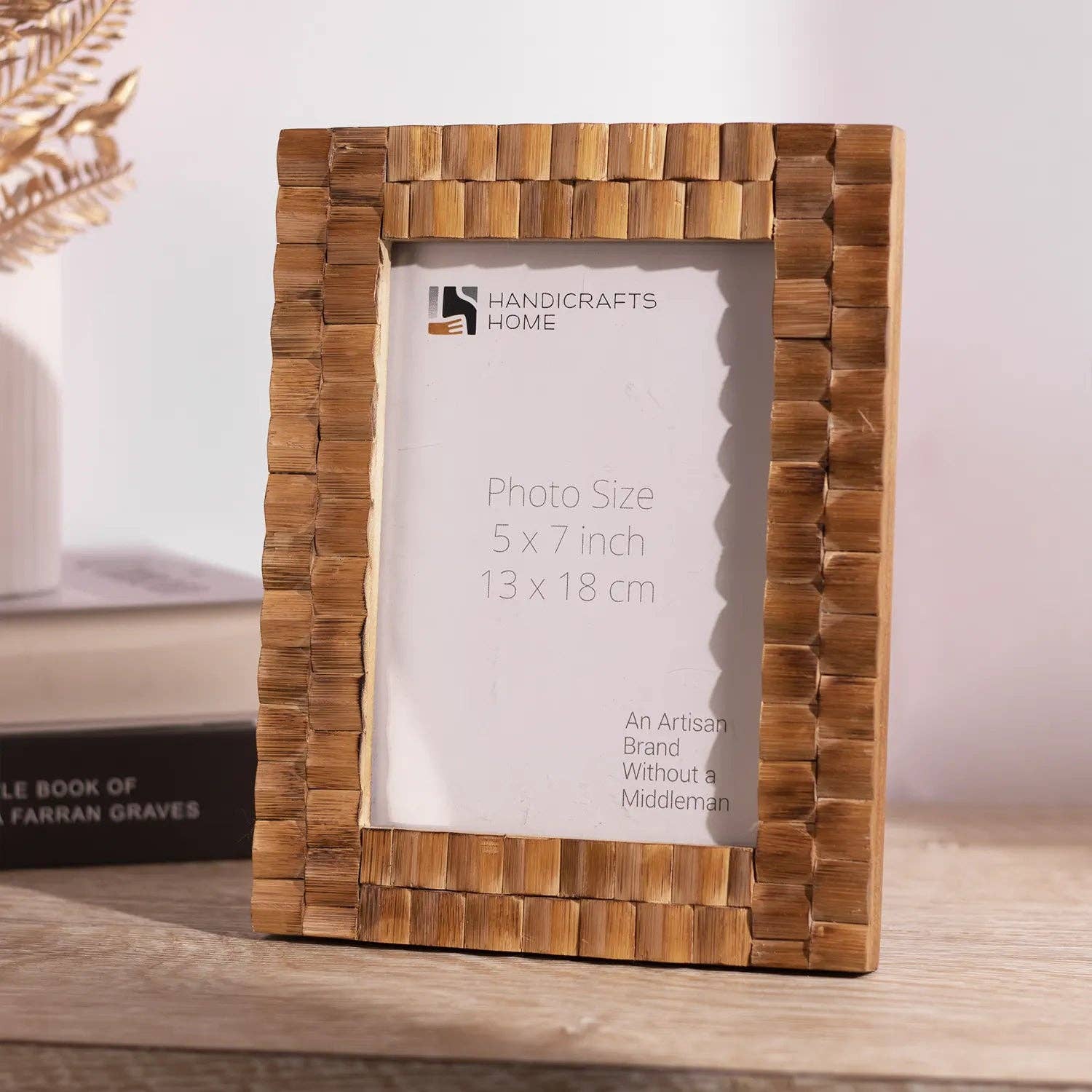 Handicrafts Home - Wholesale Picture Frame - Picture Frame Bamboo Tile Wood Handmade 5x7 - Brown5