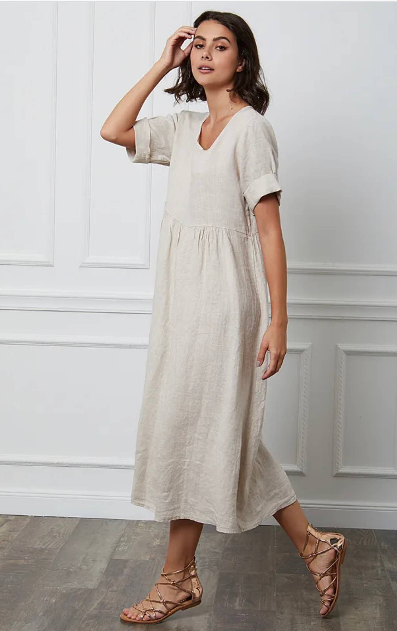 LÉA & LUC - Wholesale Dress - Women's - Long dress in 100% linen REF.714863