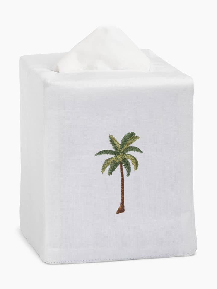 Couverture de boîte à mouchoirs moderne Palmier pour la vente par Henry Handwork