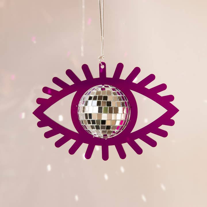 MINI Purple Eye Disco Ball for wholesale by Tiny Deer Studio