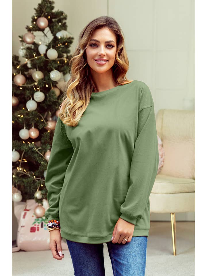 1 the Woman - Vente Sweat-shirt – femme - Sweat-shirt surdimensionné en velours côtelé S-3XL/ 16 couleurs24