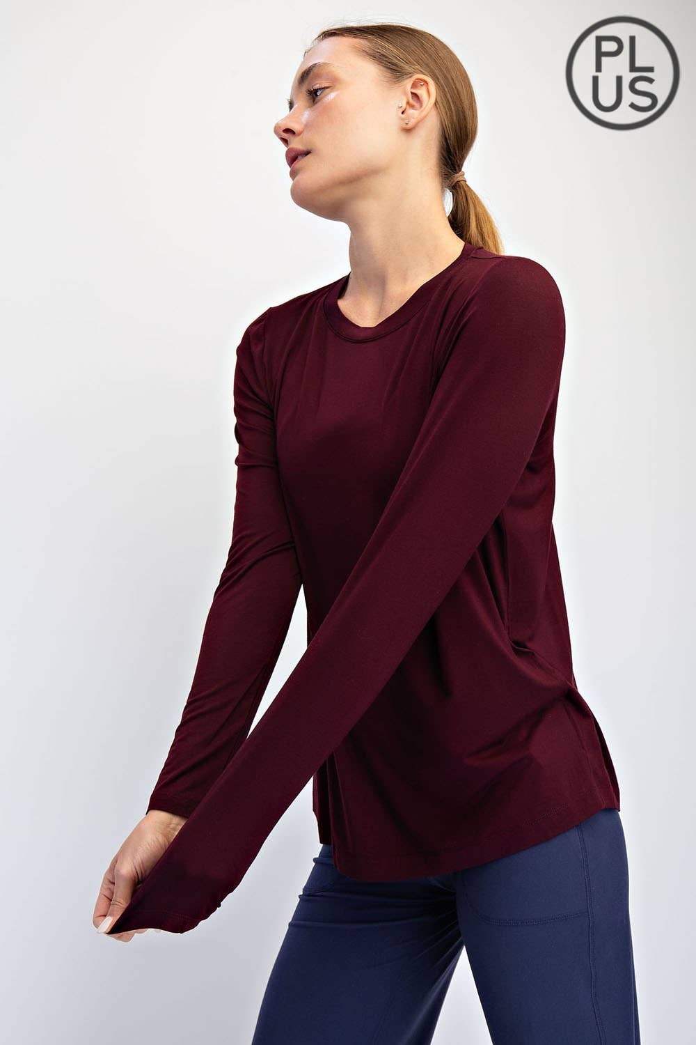 Rae Mode - Wholesale Lounge Top - Women's - PLUS SIZE VISCOSE MODAL LONG SLEEVE TOP17