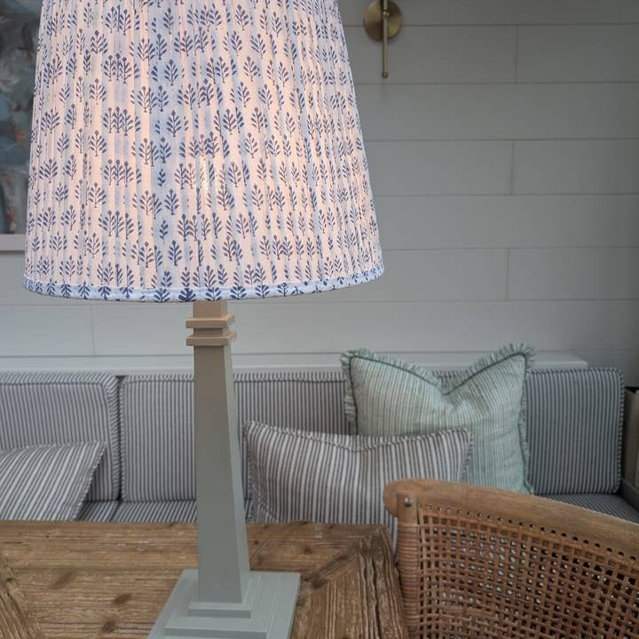 LNH EDIT - Wholesale Lamp Shade - Sofia Blue Empire Pleated Lampshade0
