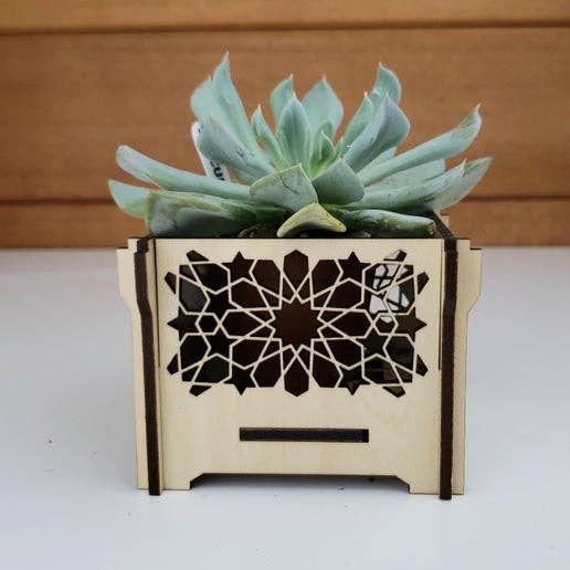 Starburst Wooden Planter Box for wholesale by Catchpenny