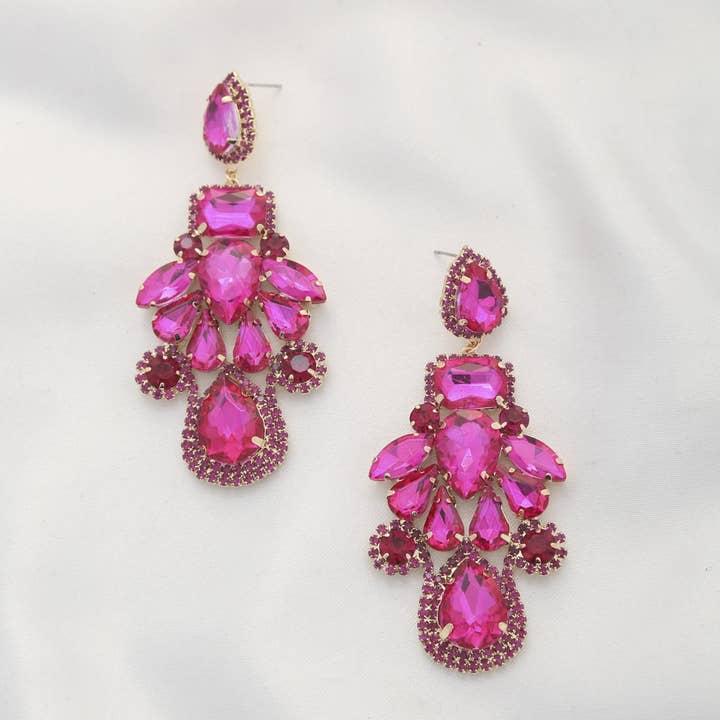 anbfashion - Wholesale Dangle Earrings - TEARDROP RHINESTONE DANGLE EARRING FE-1689