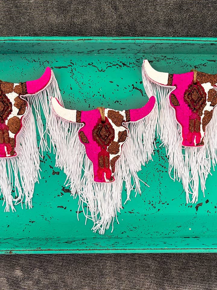 Roze Koeienprint Azteekse Stier Freshie voor wholesale door Within The Wildflowers