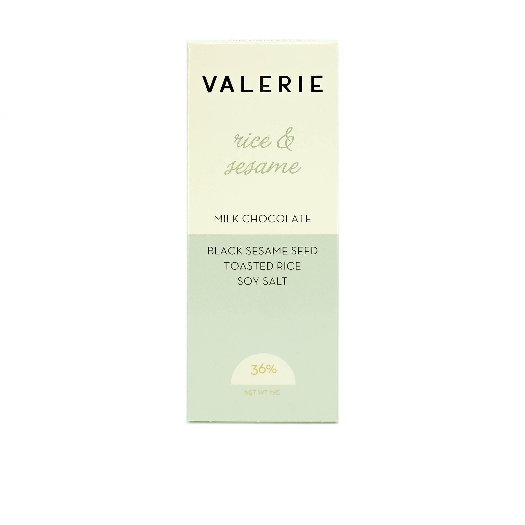Valerie Confections - Wholesale Chocolate Bar - Rice & Sesame Chocolate Bar, 75g1
