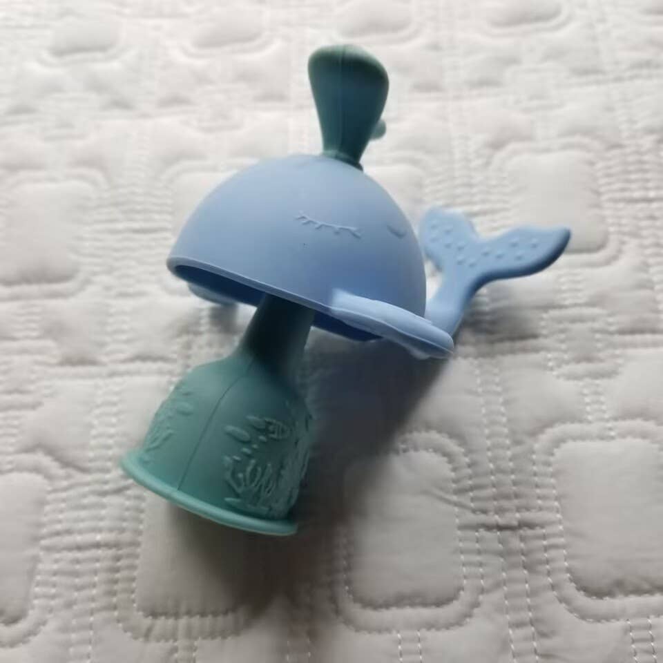 D & C TOYS - Wholesale Handheld Rattle - Baby - Whale Silicone Teether Rattle Toy2