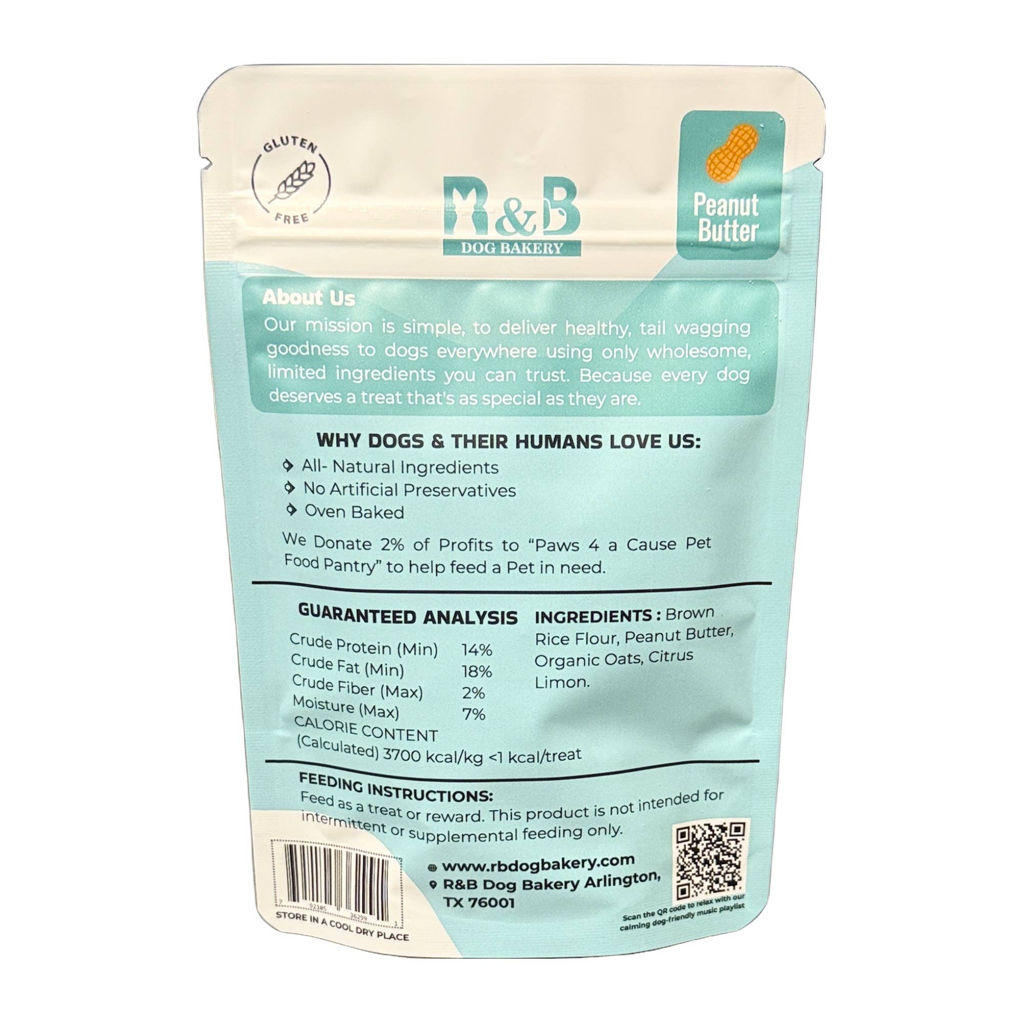 R&B Dog Bakery - Wholesale Pet Treats - Dog - Peanut Butter Oatmeal Dog Training Treats2