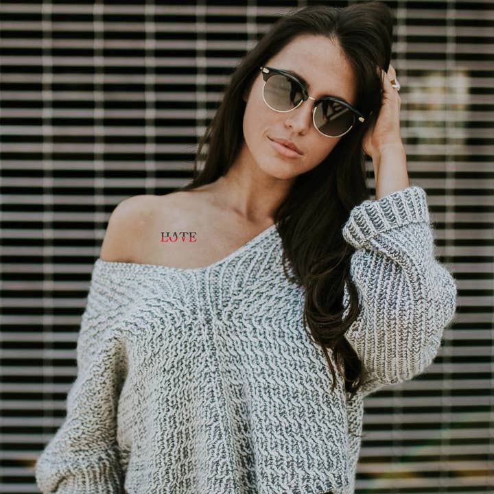 encredelicate - Wholesale Temporary Tattoo - temporary tattoo with the words love and hate (set of 4)2