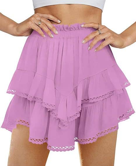 Suhkasana - Wholesale Skirt - Women's - Women's High-Waist Layered Cake Skirt – Summer Casual Mini Skirt8