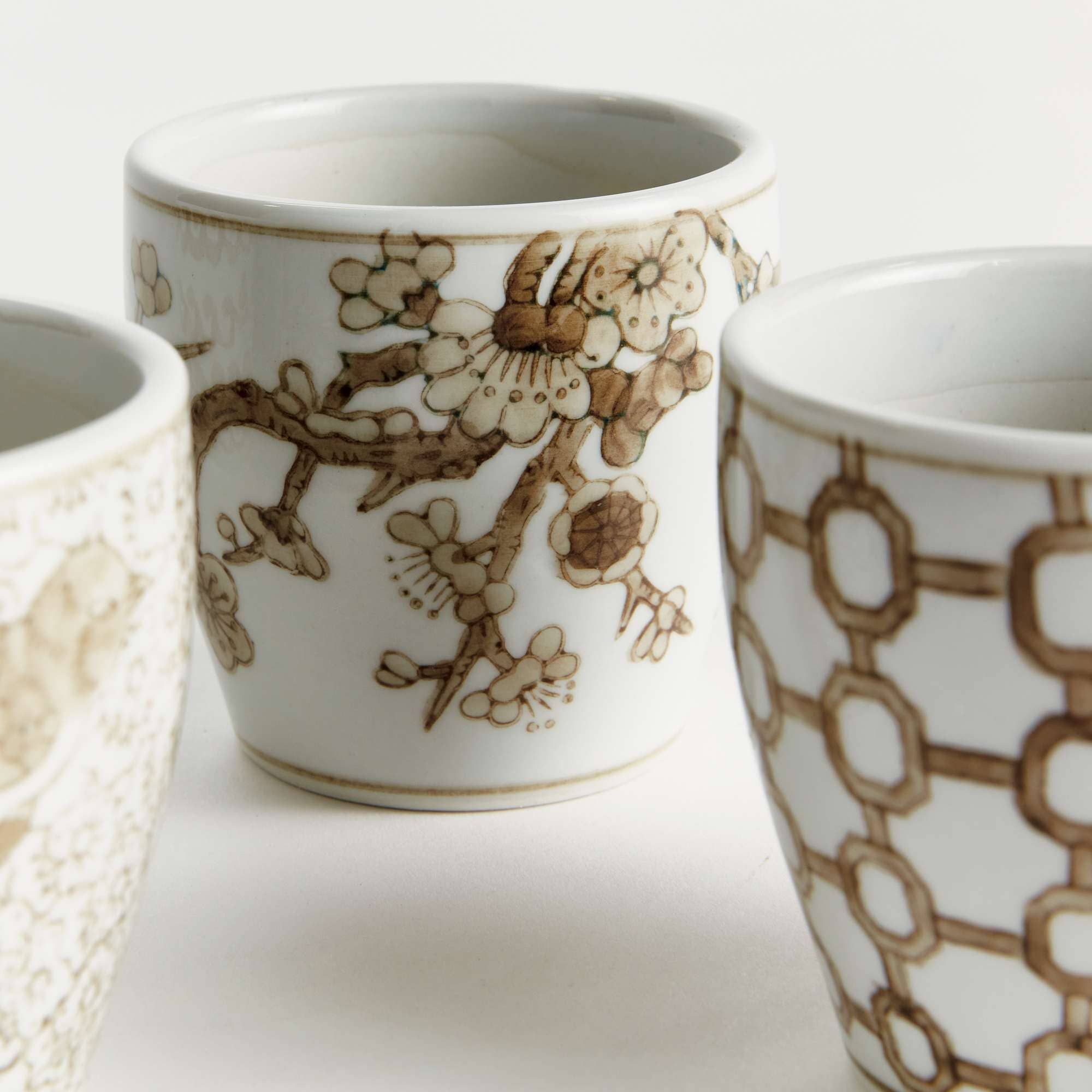 Napa Home & Garden - Wholesale Indoor Pot - Province Mini Flower Pots, Set of 6 - Brown & White Ceramic3