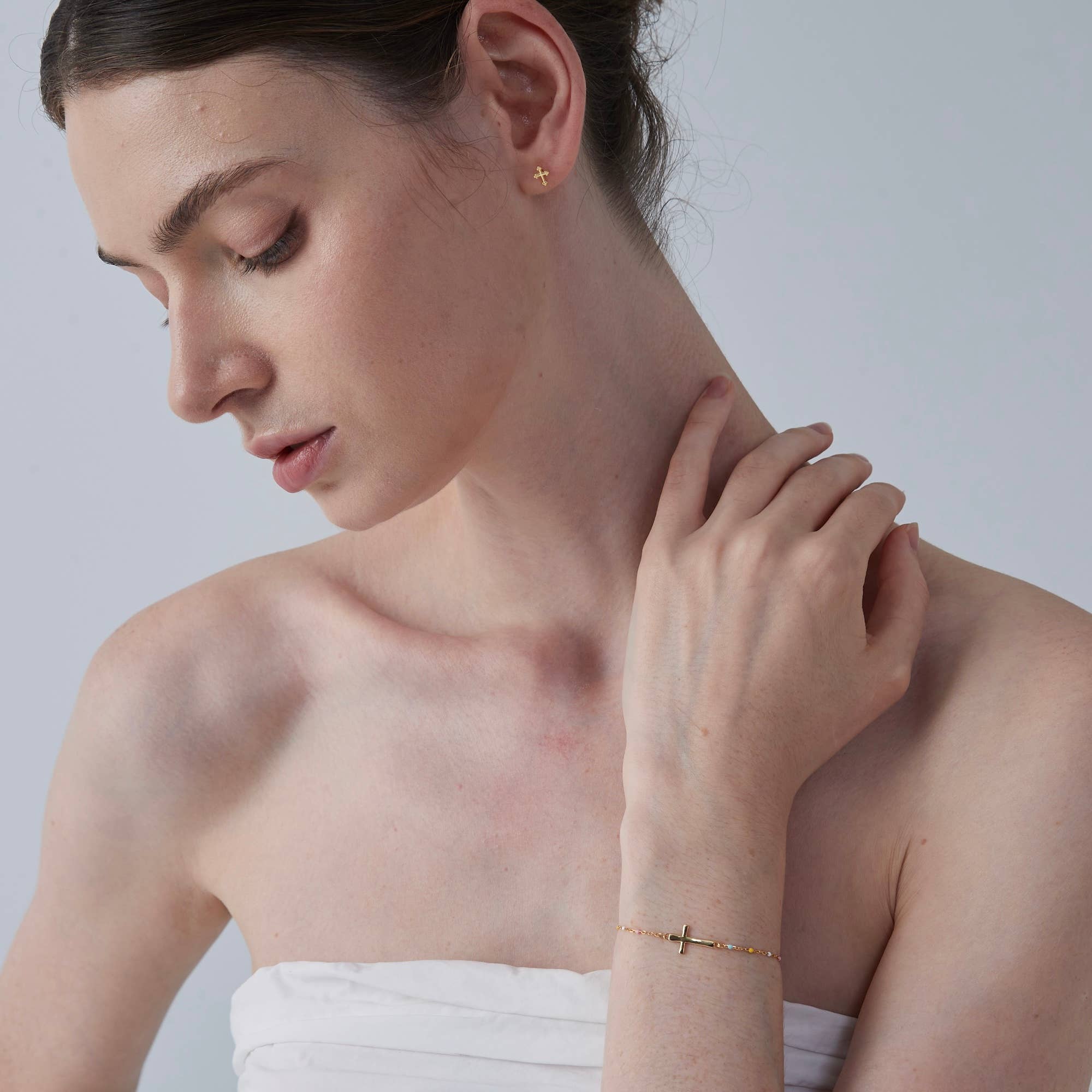 Perimade & Co. LLC - Wholesale Beaded bracelet - Dainty Boho Color Bead Cross Bracelet in 925 Sterling Silver3