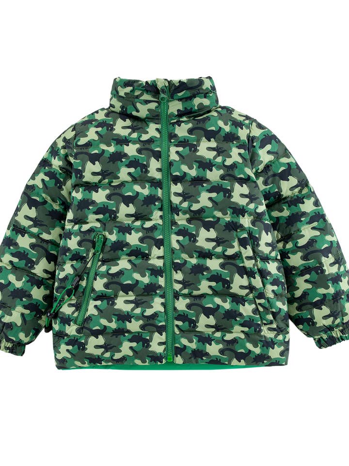 Blake Hooded Puffer Jacket, Dino Camo for wholesale by calonie