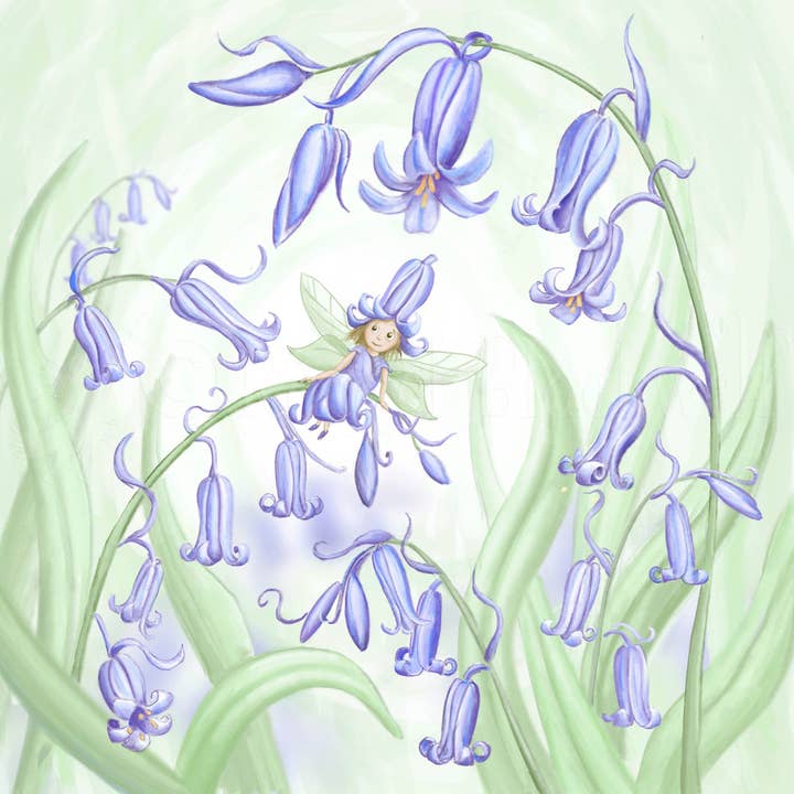 De Fee van de Blauwe Klokjes - Wenskaart voor wholesale door Ethereal Earth