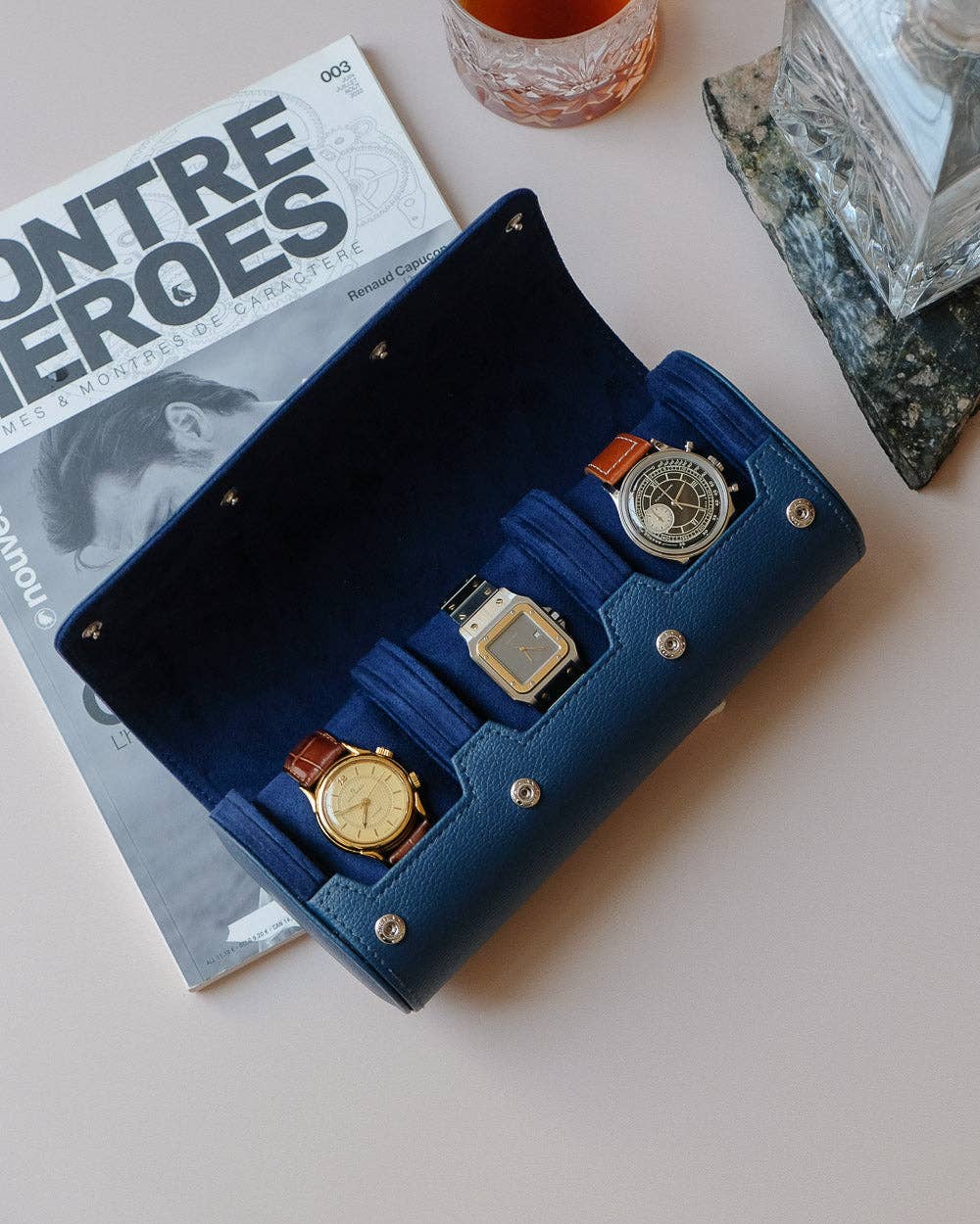 Maison Scarlett - Wholesale Jewelry Box/Organizer - James 3-slots PU leather watch box0