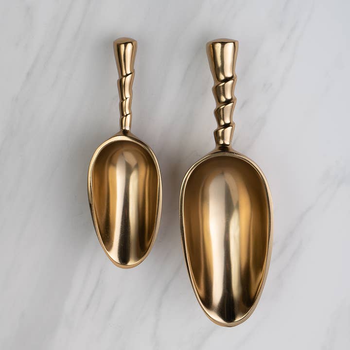 India Handicrafts Inc - Wholesale Serving Utensil - Gold Small Ice Scoop