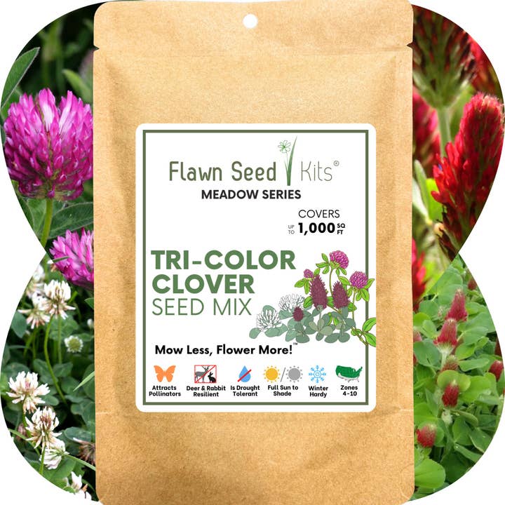 Flawn Seed Kits - Wholesale Plant Seeds - Tri-Color Clover Seed Mix Pouches6