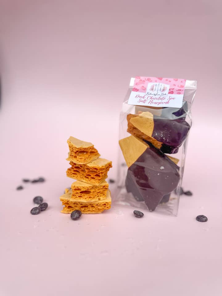 Dark Chocolate and Sea Salt Honeycomb for wholesale by Bakers Wanna Bake