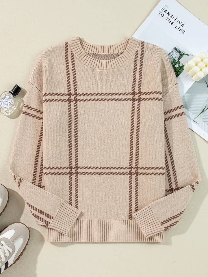 Madison Stickad Tröja med Nedhasade Axlar för wholesale av Threaded Pear