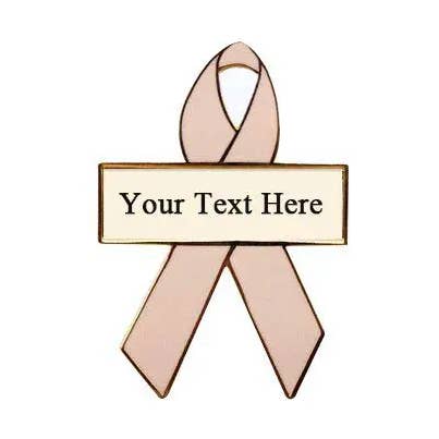 Perzik gepersonaliseerde bewustmakingslinten | Gegraveerde pinnen voor wholesale door Personalized Cause