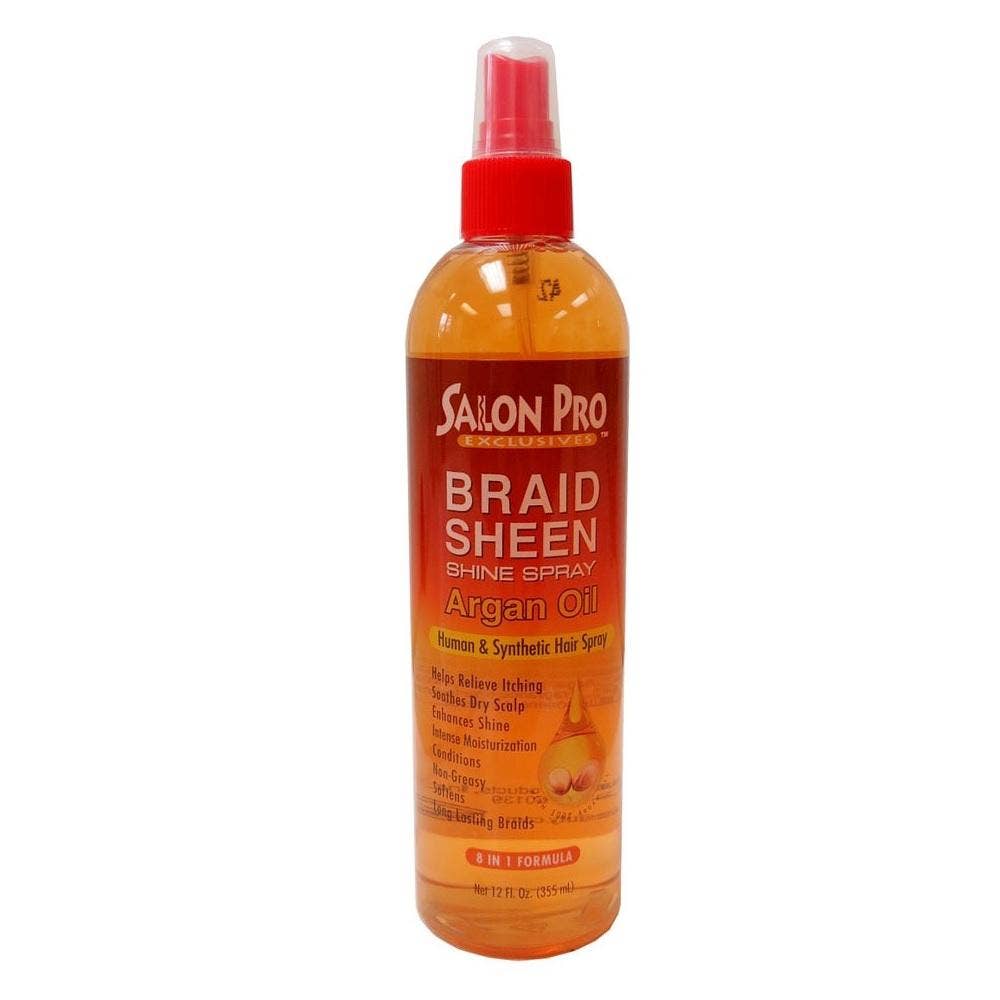 KT Supply – Spray de cabelo por atacado – Salon Pro Braid Sheen Shine Spray Óleo de Argão 12 Oz0