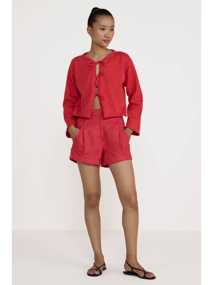 LAUDE the Label - Wholesale Cardigan - Women's - Tie Front Cardigan - Poppy4