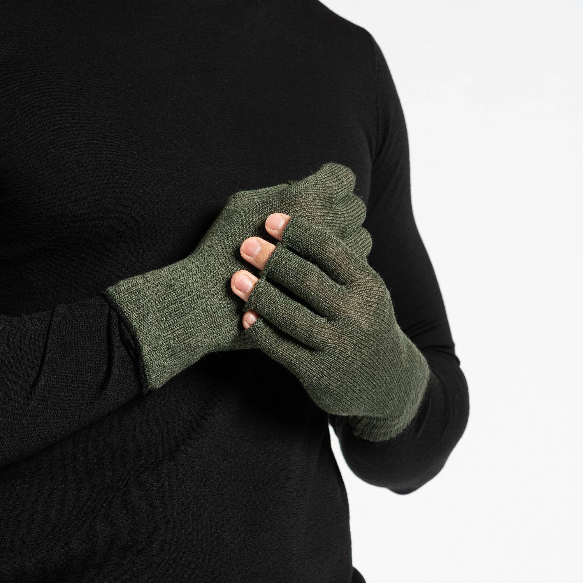 menique - Wholesale Gloves - Men's - Merino Thermal Fingerless Liner Gloves Mens1