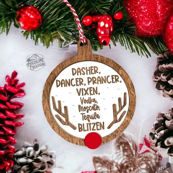 Decorazione natalizia da cocktail a forma di renna per la vendita all'ingrosso da parte di Highline Creations