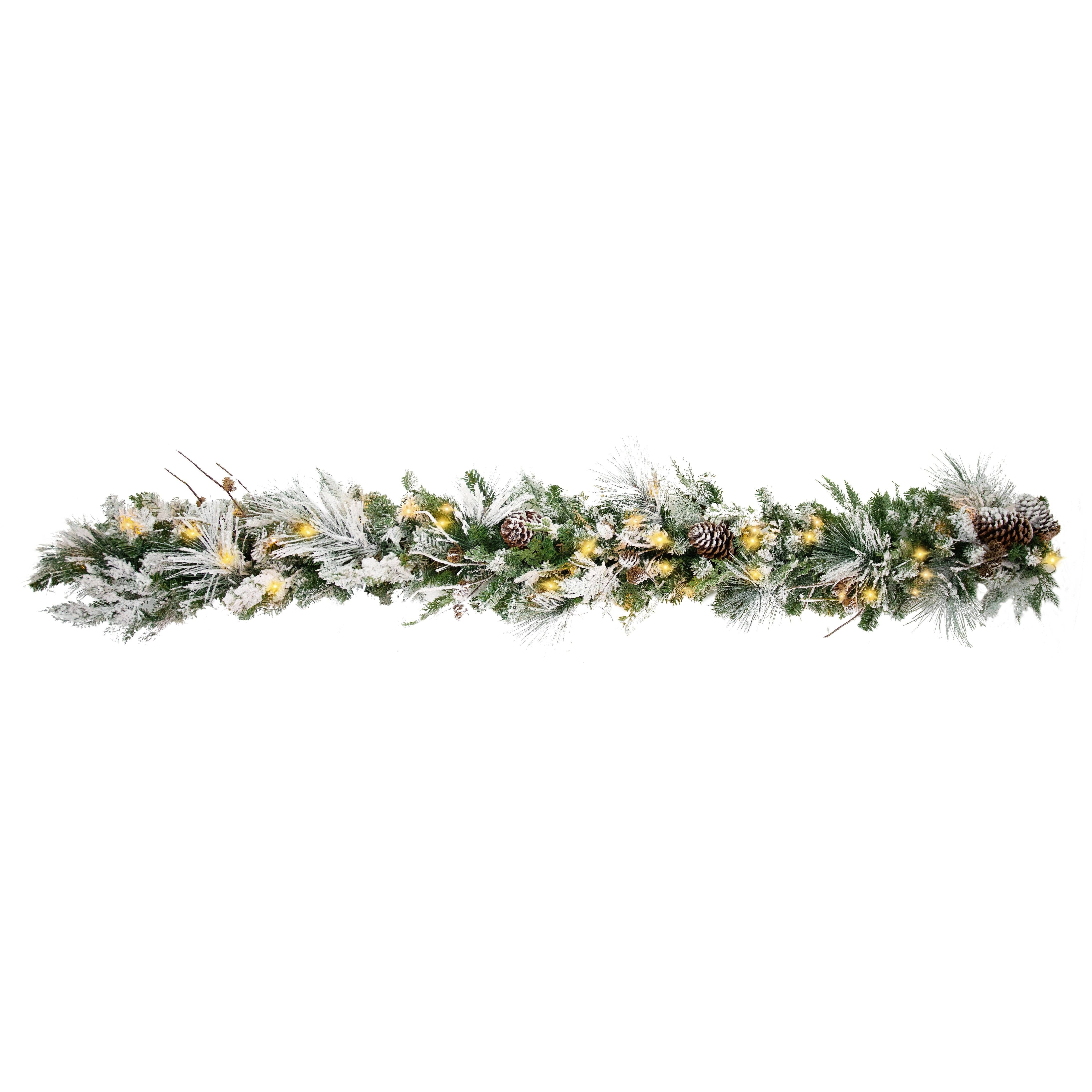 Haute Decor - Wholesale Bunting/Garland - 6 Foot Snowfall Creek Pre-lit  Christmas Garland2