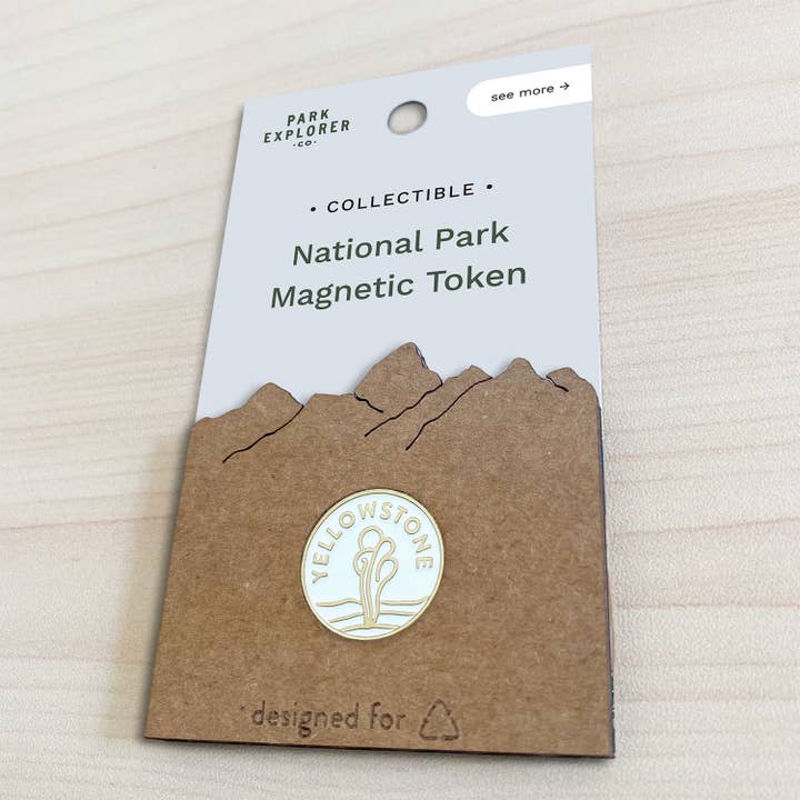 Yellowstone National Park Enamel Magnet for wholesale by Park Explorer Co.