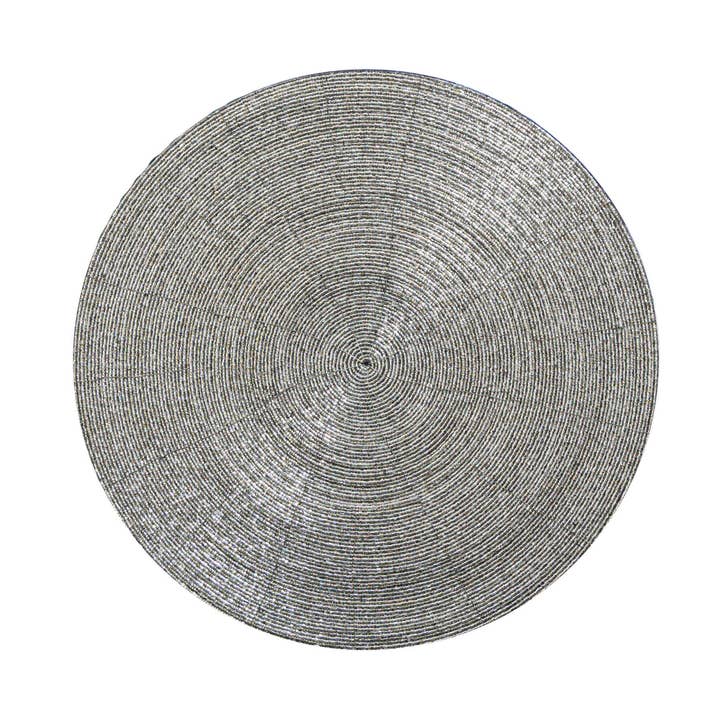 Set de table en perles de verre en argent, lot de 4 pour la vente par Trunkin'