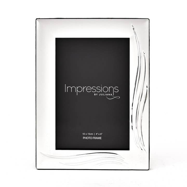 Fotokader met satijn verzilverd - Grass Blade Design 4" x 6" voor wholesale door WIDDOP and Co.