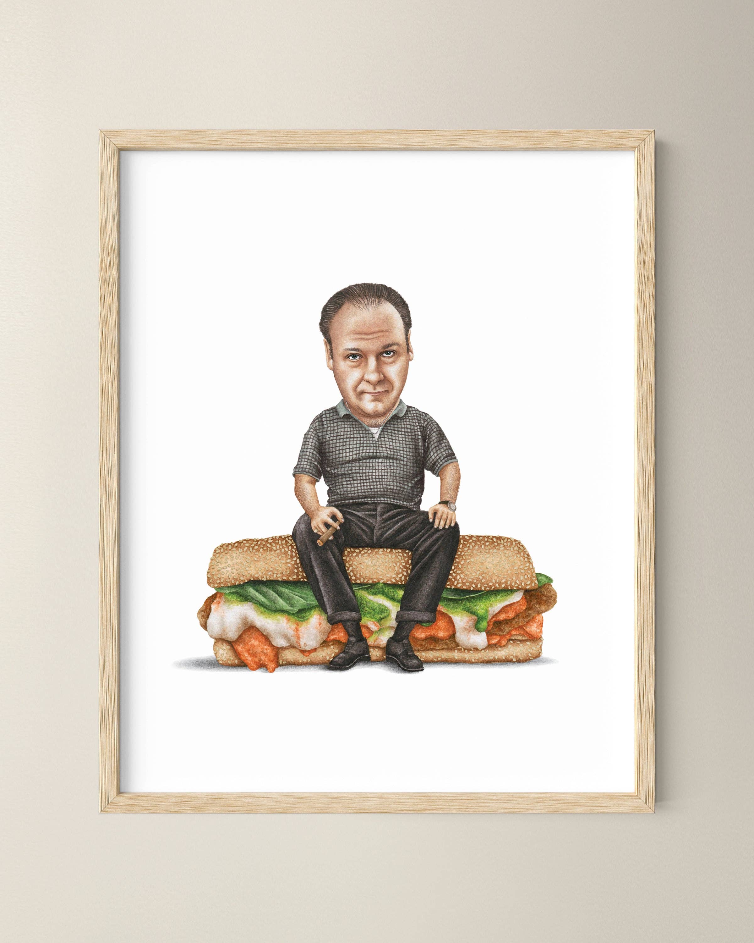 Celebs on Sandwiches - Wholesale Art Print - Tony Soprano #2 - Sopranos - Watercolor Print4