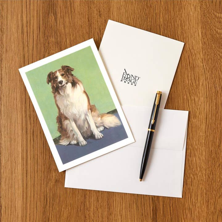 Found Image Press - Wholesale Stationery/Notecard Set - Greeting Card DG-126 Smiling Collie1