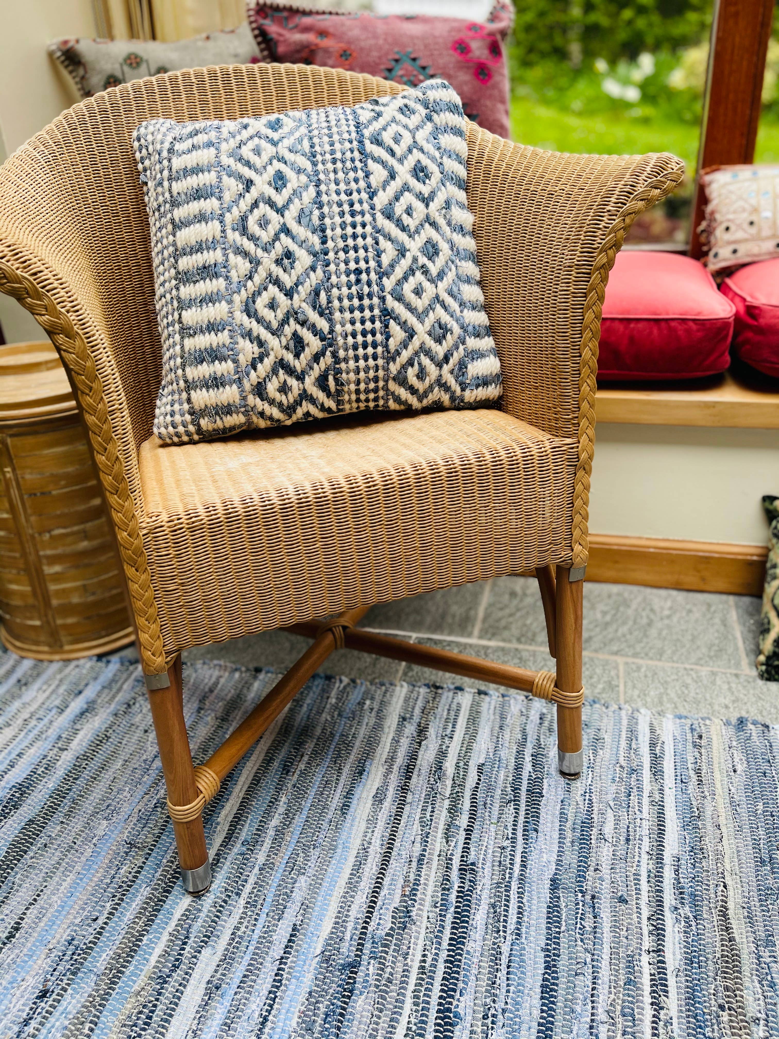 Second Nature Online – Großhandel Teppichvorleger – Denim Blue Teppich, waschbar, Baumwolle, Flachgewebe, handgewebt1