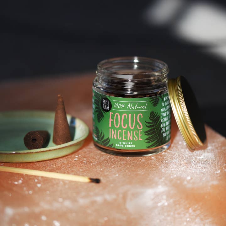 Paper Plane - Wholesale Incense - Focus Incense Jar of Incense Cones - plant based, vegan