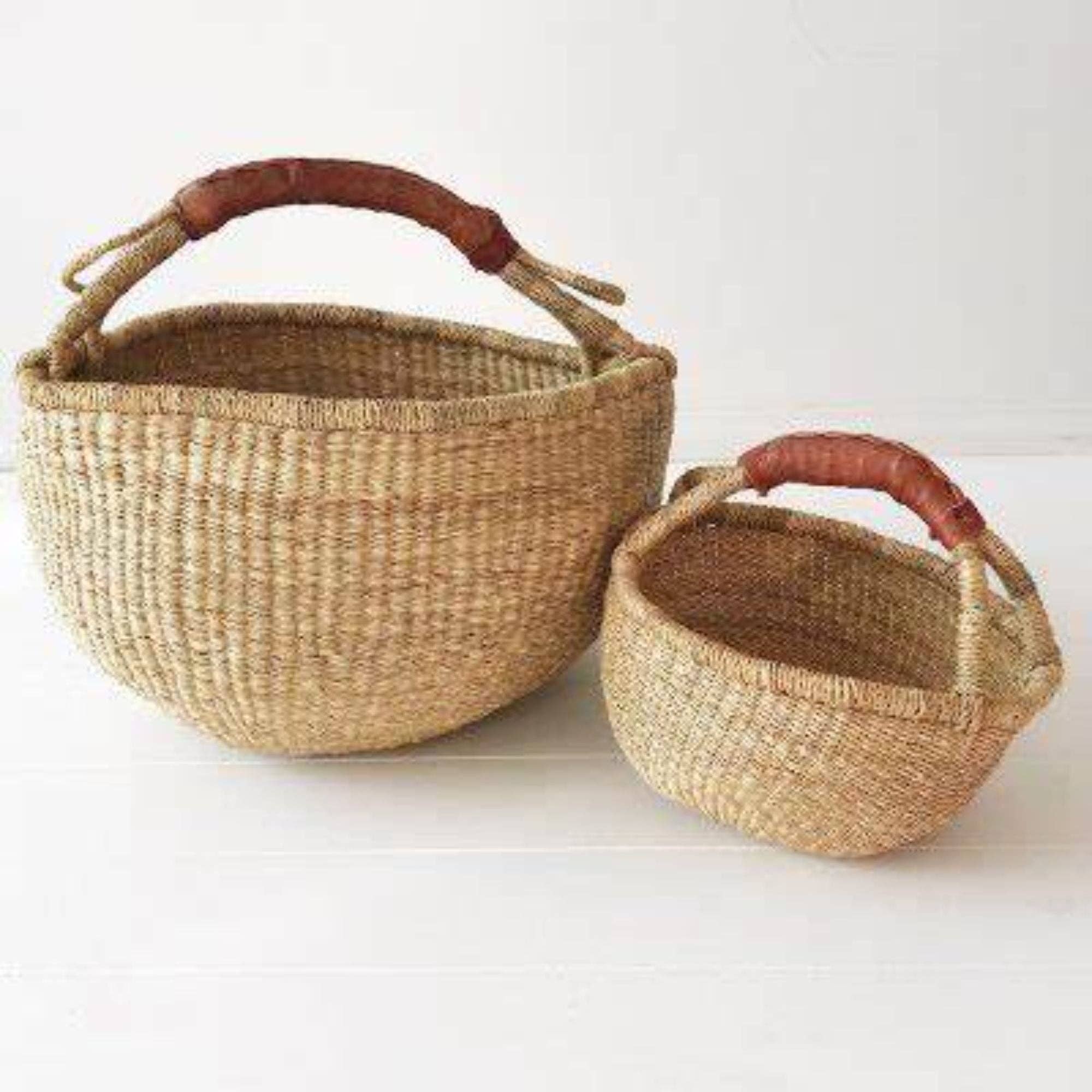 heartnests - Wholesale Picnic Basket - Kenya Picnic Bolga Basket | Handwoven Seagrass Straw Basket2