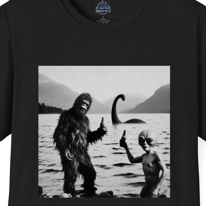 Midnight Myth - Wholesale T-Shirt (Graphic) - Men's - Loch Ness Alien Bigfoot Shirt Hiking Camping Tshirt Men's